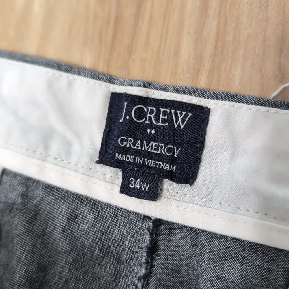J Crew Shorts Mens 34‎ Gray Polka Dot Flat Front Chino Gramercy Lightweight